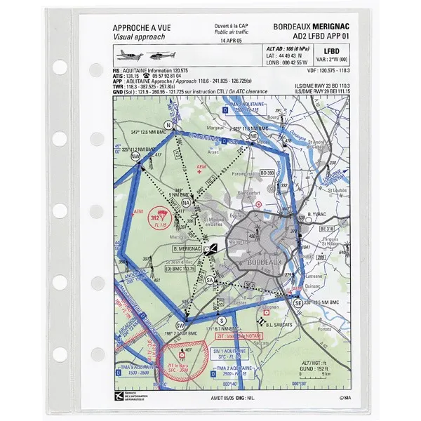 Pack of 10 transparent sleeves for VAC binder for airplane pilots | BAYO