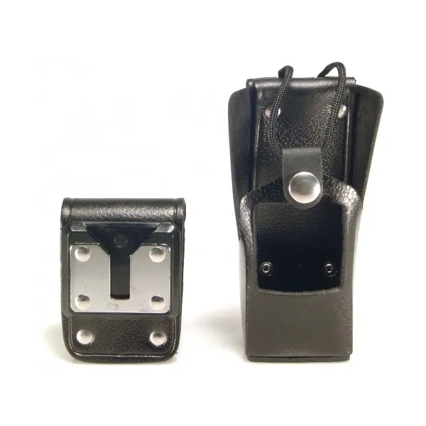 Housse cuir avec clip pivot métal et fenêtre plastique