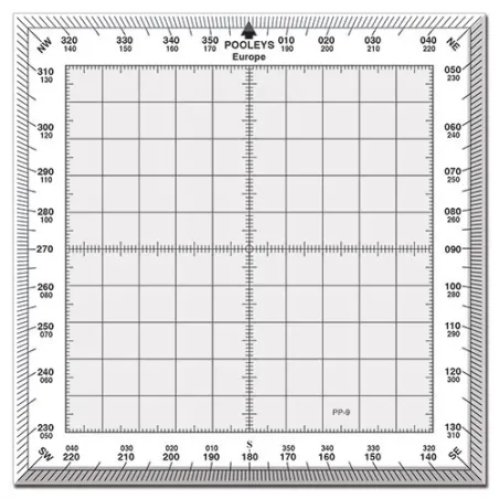 Standard square flight protractor with white borders for airplane pilots | BAYO