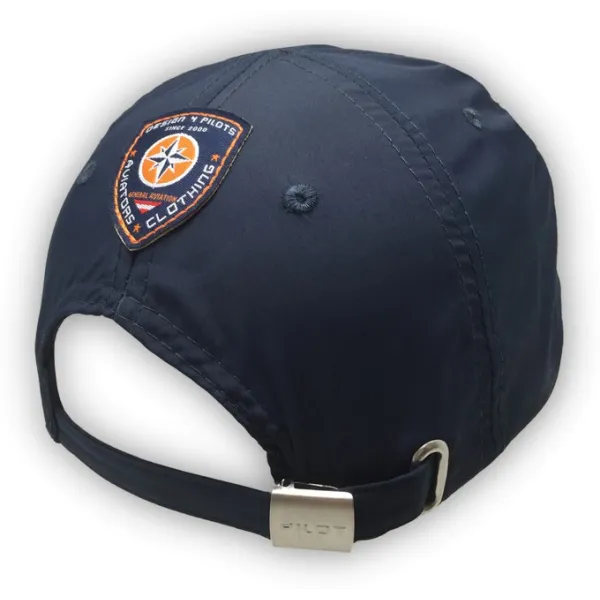 Casquette pilote microfibre bleue