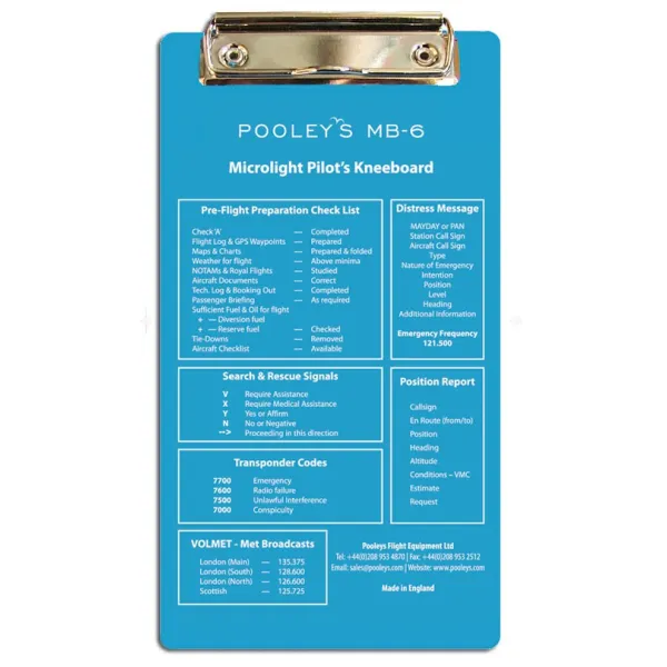 ULM flight board MB-6 - POOLEYS for airplane pilots | BAYO