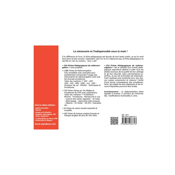 234 educational cards on Radio navigation and Introduction to IFR for airplane pilots | BAYO