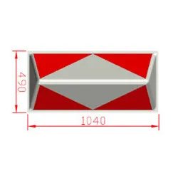 Balise dièdre rouge et blanche - délimitation extrémités de pistes