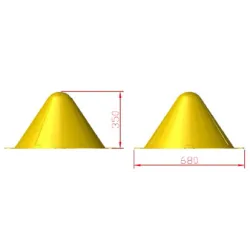 Yellow Conical Marker - Taxiway Delimitation for airplane pilots | BAYO