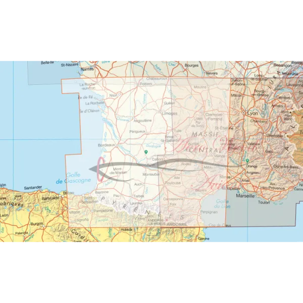 Cartes 2025 Sud Ouest IGN OACI VFR Régionales verso Echelle 1 500000