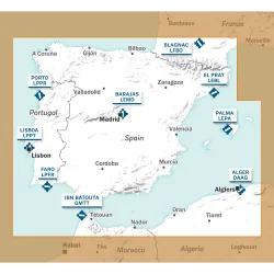 Carte VFR AIRMILLION Iberia Espagne et Portugal 2025 Echelle de 1 1000000