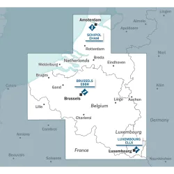 Carte VFR AIRMILLION Belgique Luxembourg et Sud de la Hollande 2025 Echelle de 1 250000