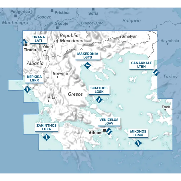 Carte VFR AIRMILLION Nord de la Grèce 2025 Echelle de 1 500000