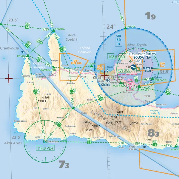 Carte VFR AIRMILLION Sud de la Grèce 2025 Echelle de 1 500000