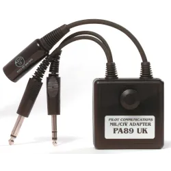 Low Impedance Helicopter Headset Adapter Female NATO UK to High Impedance Dual Male Aviation Jacks for airplane pilots | BAYO