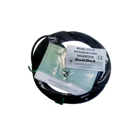 Câble d'extension C31-25, David Clark pour pilotes d'avion | BAYO