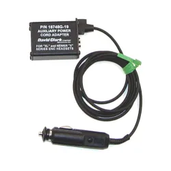 Câble allume-cigare pour boîtier piles David Clark série XL ancien modèle David Clark - 1