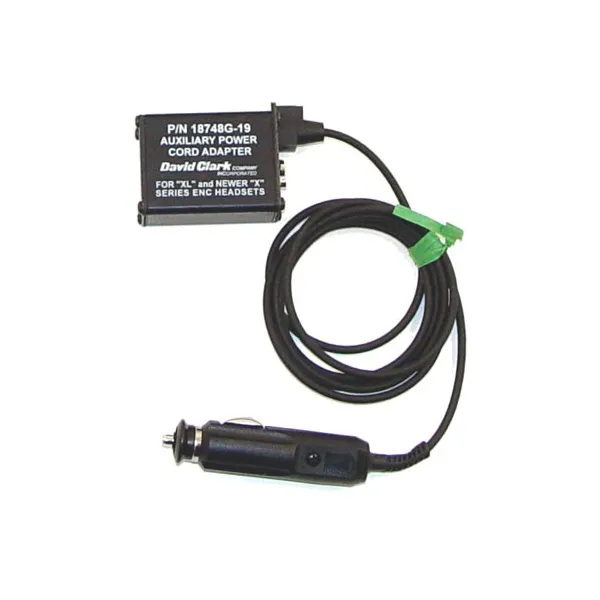Cigarette Lighter Cable for David Clark XL Series Battery Case (Old Model) for airplane pilots | BAYO