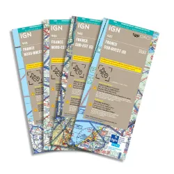 Laminated 2024 IGN ICAO VFR Regional Charts Pack for airplane pilots | BAYO