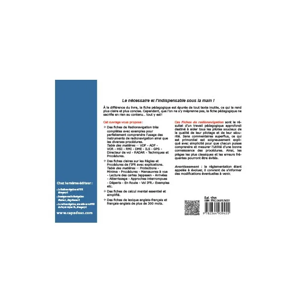 RADIONAVIGATION ET INTRODUCTION À L'IFR. FICHES PÉDAGOGIQUES 3E ÉDITION