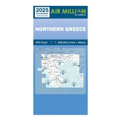 Carte VFR AIRMILLION Nord de la Grèce 2025 Echelle de 1 500000