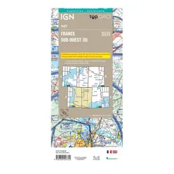 Cartes plastifiées 2025 Sud Ouest IGN OACI VFR Régionales verso Echelle 1 500000