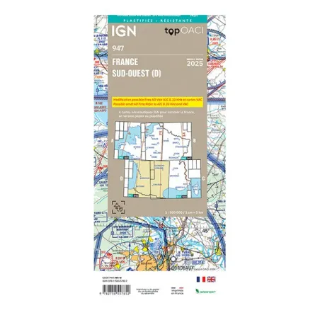 Laminated South-West Maps - IGN for airplane pilots | BAYO