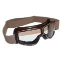 Aviator Goggle Glasses Aged Brown Leather with prescription lens slots for airplane pilots | BAYO