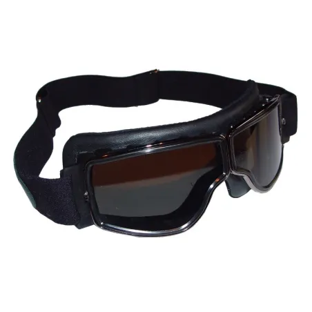 Aviator Goggle Glasses Black Leather (narrower model) for airplane pilots | BAYO