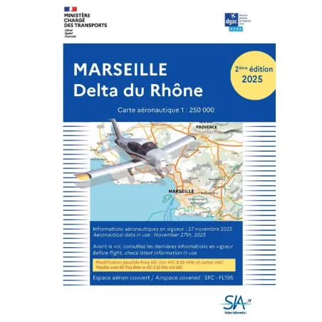 SIA VFR Chart – Second Edition 2025, Marseille Rhône Delta, 1:250,000 Scale