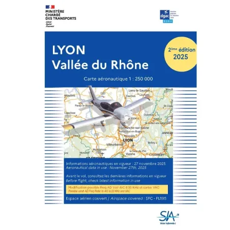 SIA VFR Chart – Second Edition 2025, Lyon Rhône Valley, 1:250,000 Scale
