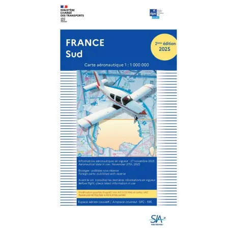 SIA VFR Chart – Southern France, Second Edition 2025, 1:1,000,000 Scale